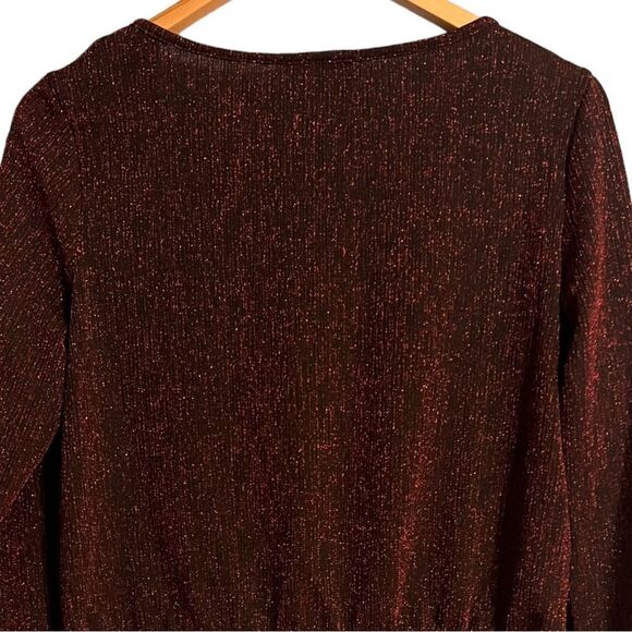 Red Metallic twist blouse Size Large women NEW WITH TAG🏷 - Picture 6 of 13